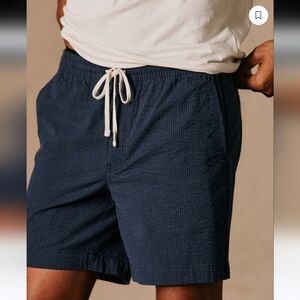 NEW FLINT AND TINDER 365 Seersucker‎ Drawstring Short 7" shorts size Large